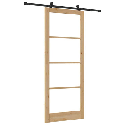 vidaXL Sliding Door ORKDAL 93 x 232 cm Solid Pine Wood and Glass 6