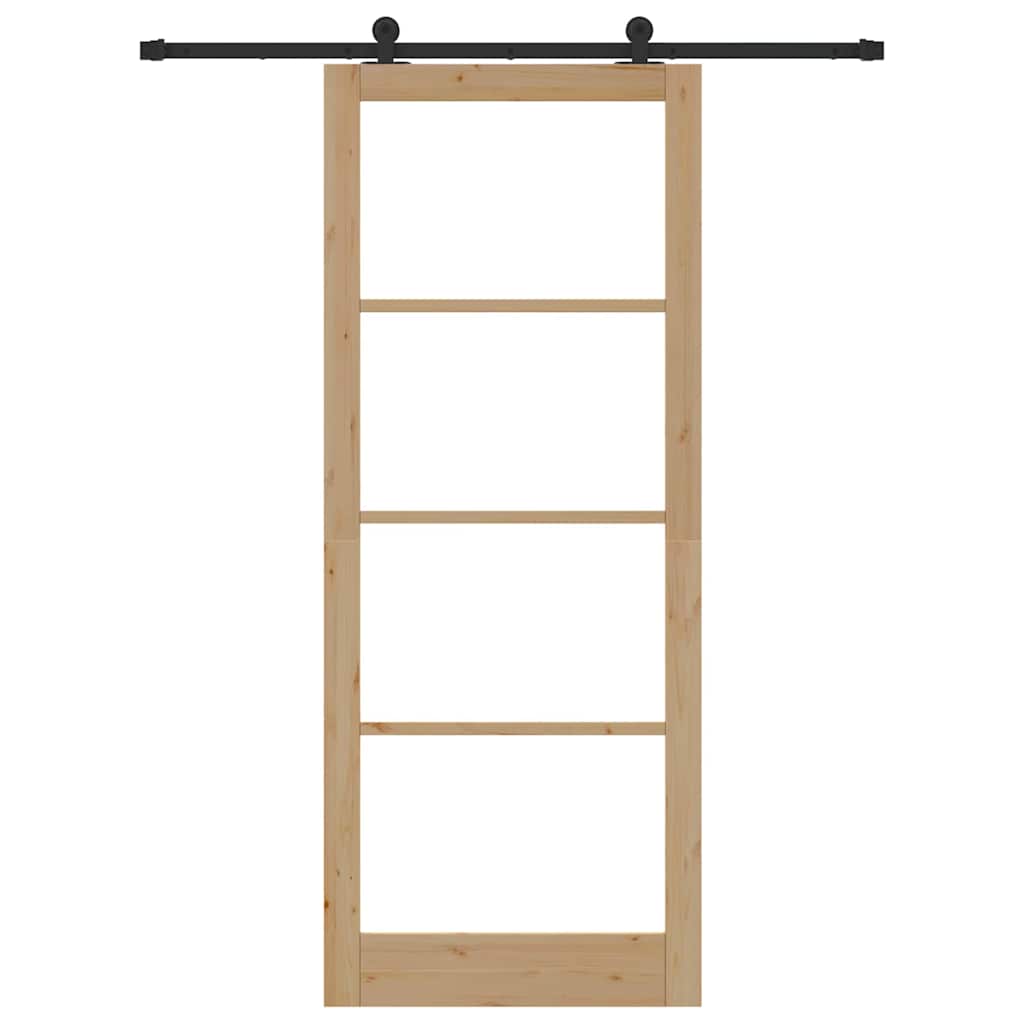 vidaXL Sliding Door ORKDAL 93 x 232 cm Solid Pine Wood and Glass 4