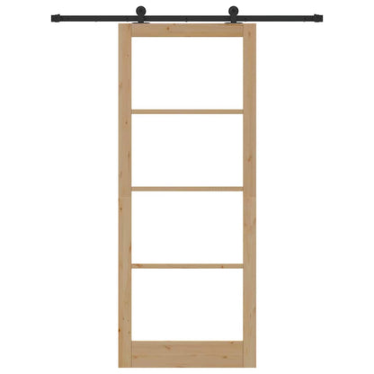 vidaXL Sliding Door ORKDAL 93 x 232 cm Solid Pine Wood and Glass 4