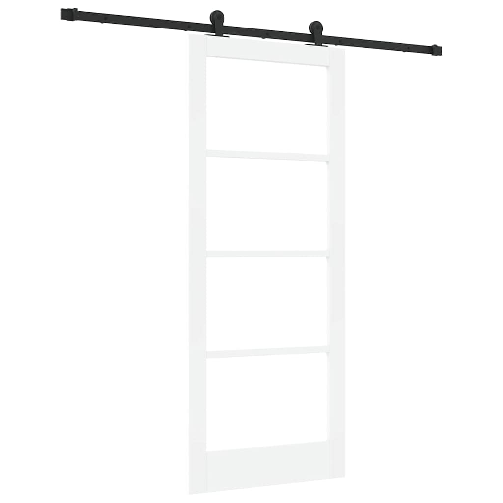 vidaXL Sliding Door ORKDAL 83 x 202 cm Solid Pine Wood and Glass 2