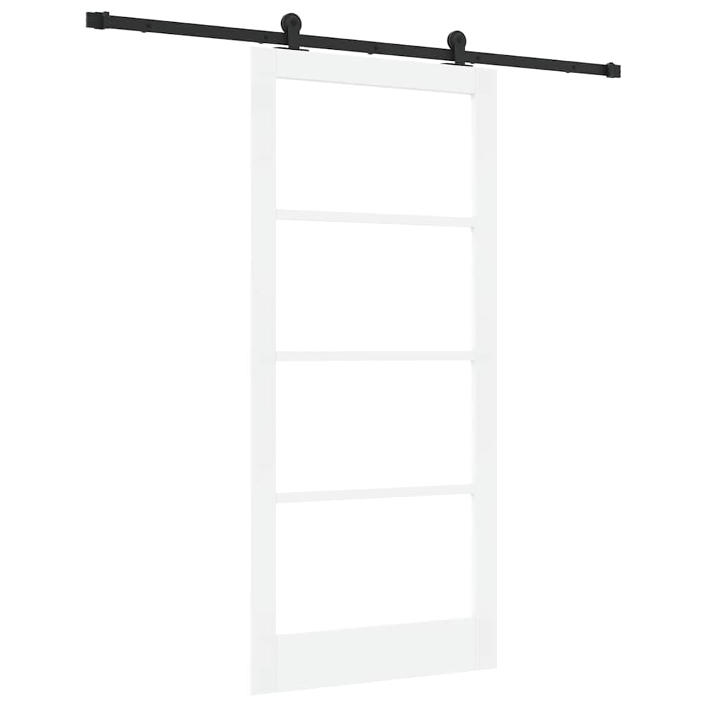 vidaXL Sliding Door ORKDAL 93 x 202 cm Solid Pine Wood and Glass 2