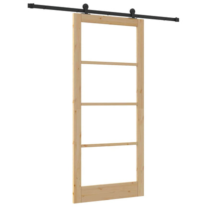 vidaXL Sliding Door ORKDAL 93 x 211 cm Solid Pine Wood and Glass 2