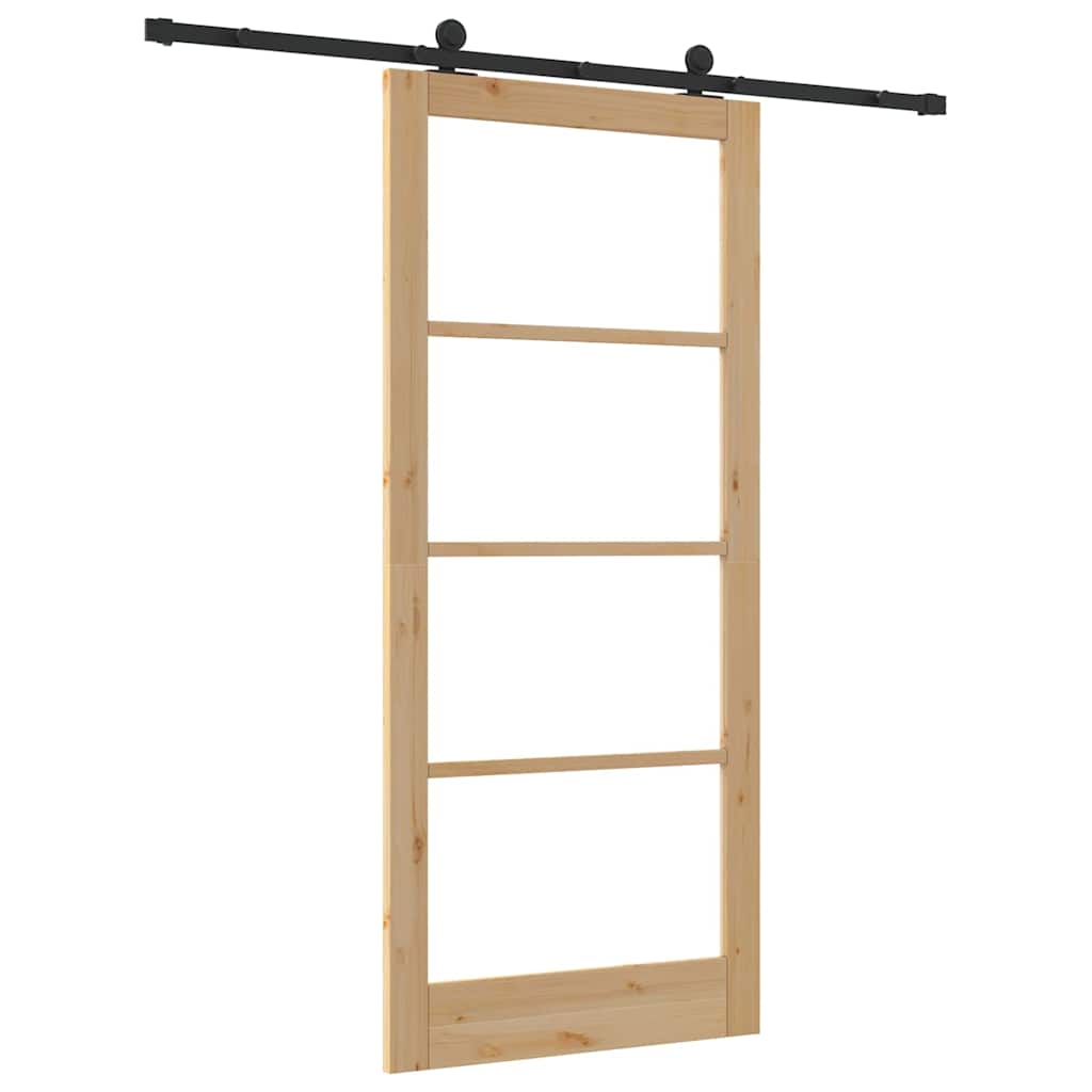 vidaXL Sliding Door ORKDAL 93 x 211 cm Solid Pine Wood and Glass 6