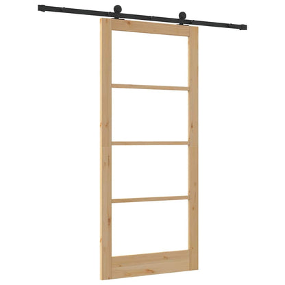 vidaXL Sliding Door ORKDAL 93 x 211 cm Solid Pine Wood and Glass 6