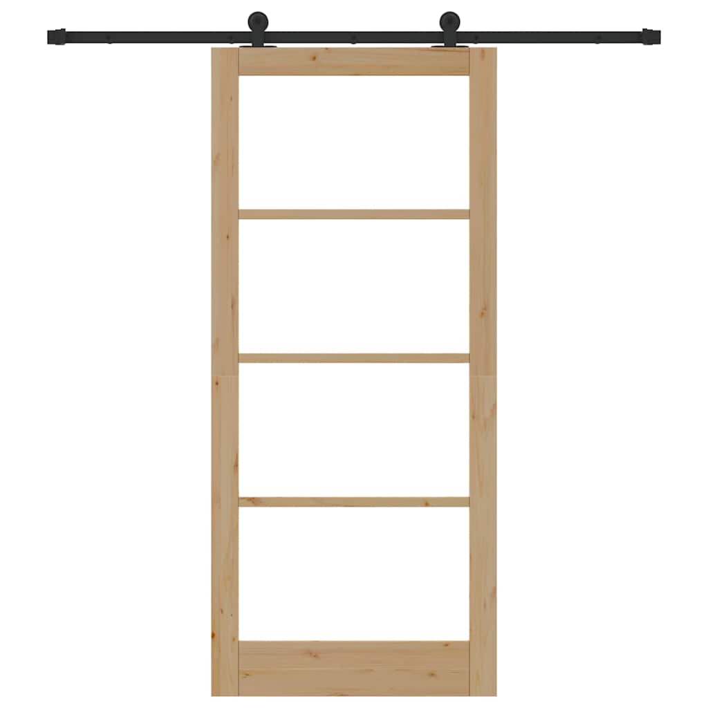 vidaXL Sliding Door ORKDAL 93 x 211 cm Solid Pine Wood and Glass 4
