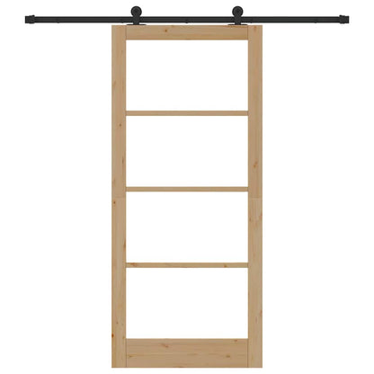 vidaXL Sliding Door ORKDAL 93 x 211 cm Solid Pine Wood and Glass 4