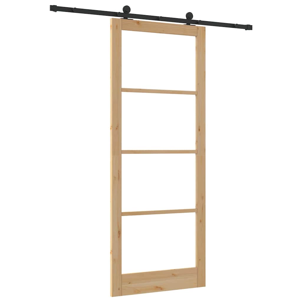 vidaXL Sliding Door ORKDAL 93 x 232 cm Solid Pine Wood and Glass 6