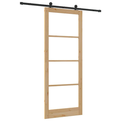 vidaXL Sliding Door ORKDAL 93 x 232 cm Solid Pine Wood and Glass 6
