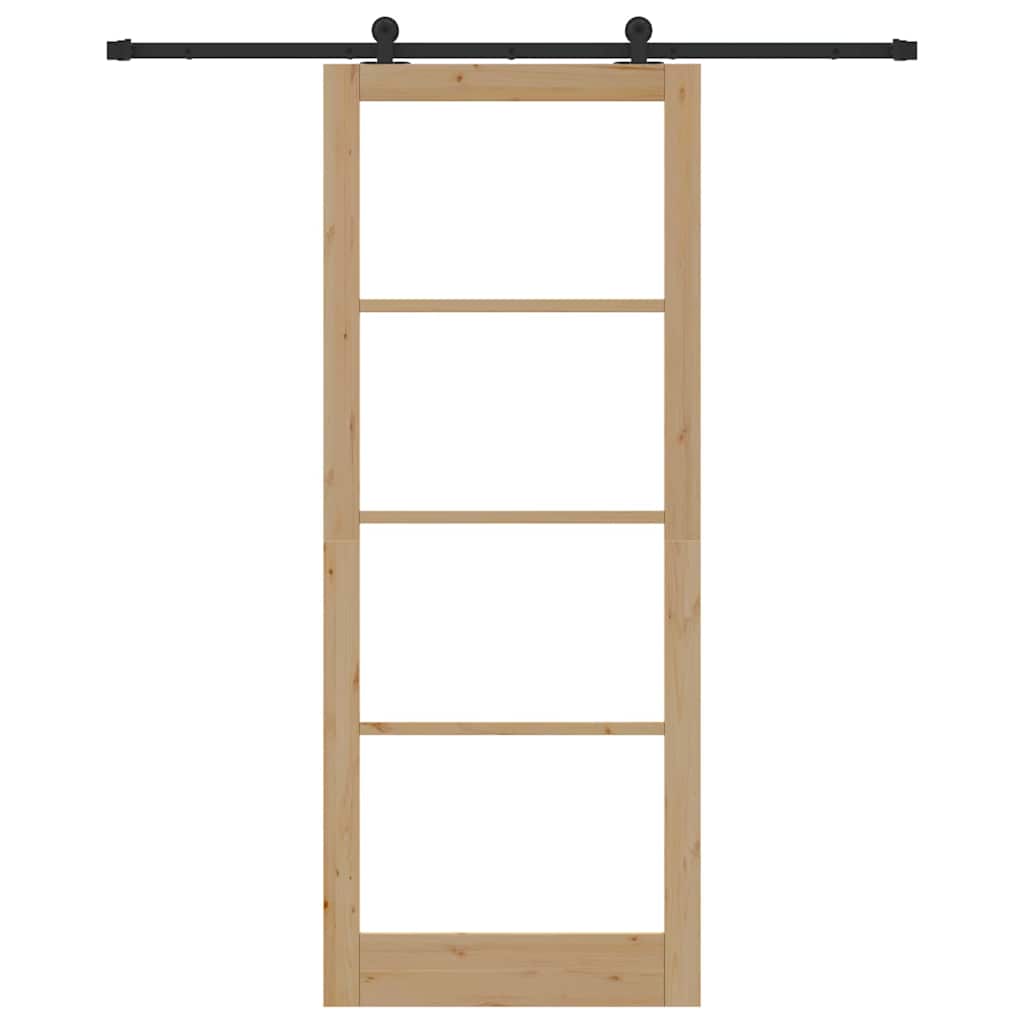 vidaXL Sliding Door ORKDAL 93 x 232 cm Solid Pine Wood and Glass 4