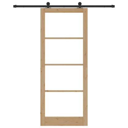 vidaXL Sliding Door ORKDAL 93 x 232 cm Solid Pine Wood and Glass 4