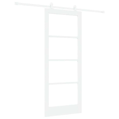 vidaXL Sliding Door ORKDAL 83 x 202 cm Solid Pine Wood and Glass White 2