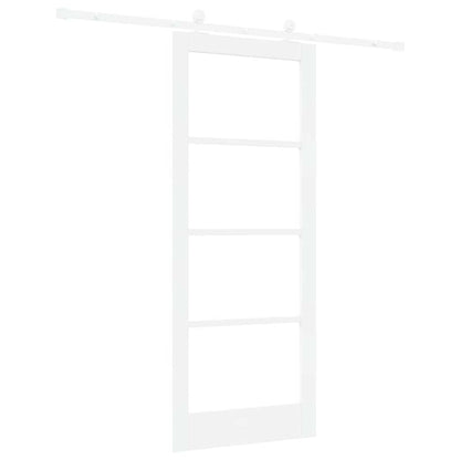 vidaXL Sliding Door ORKDAL 83 x 202 cm Solid Pine Wood and Glass White 6
