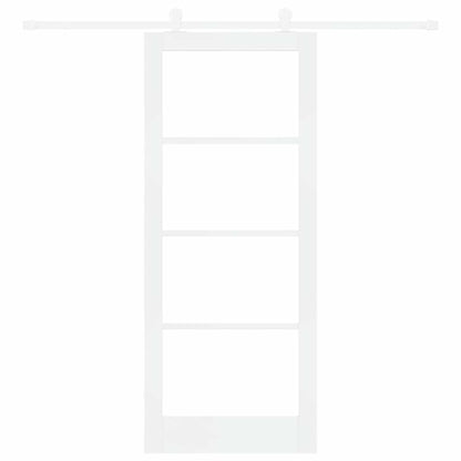 vidaXL Sliding Door ORKDAL 83 x 202 cm Solid Pine Wood and Glass White 4