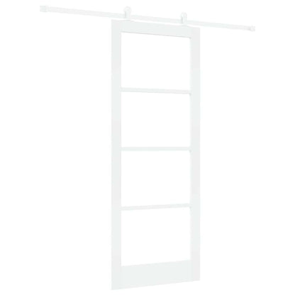 vidaXL Sliding Door ORKDAL 83 x 211 cm Solid Pine Wood and Glass White 2