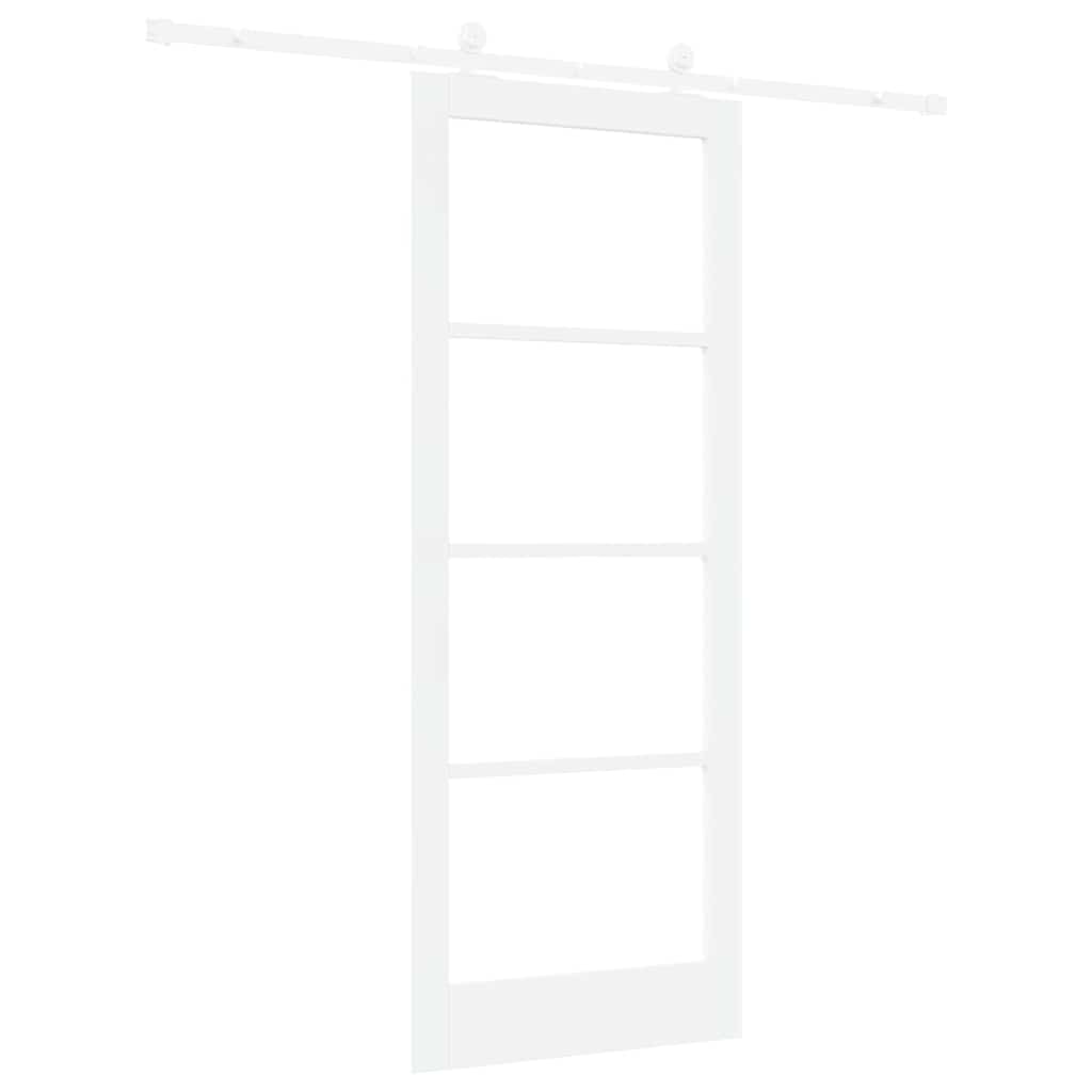 vidaXL Sliding Door ORKDAL 83 x 211 cm Solid Pine Wood and Glass White 6