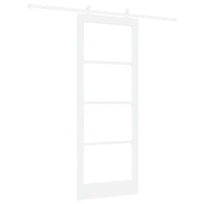 vidaXL Sliding Door ORKDAL 83 x 211 cm Solid Pine Wood and Glass White 6