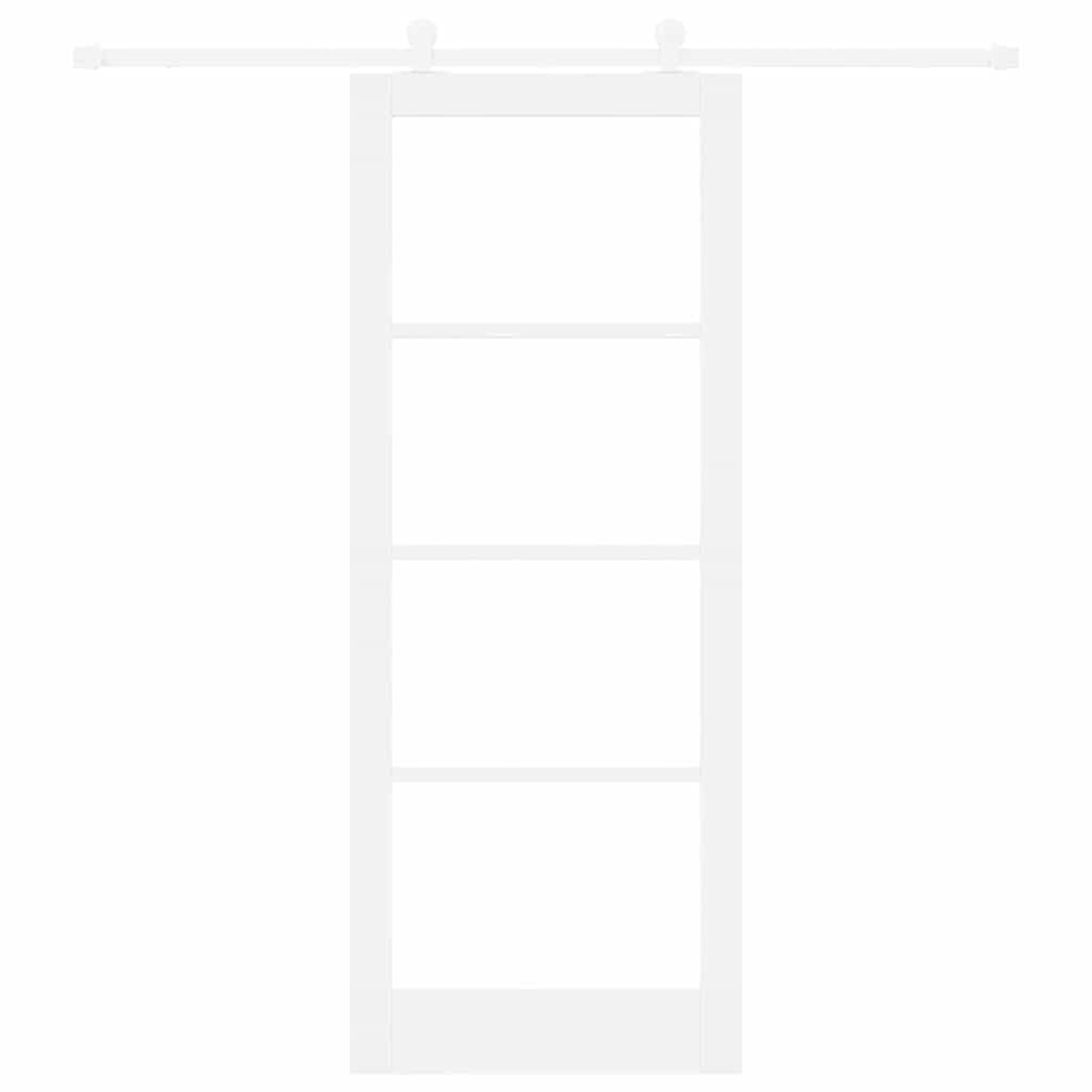 vidaXL Sliding Door ORKDAL 83 x 211 cm Solid Pine Wood and Glass White 4