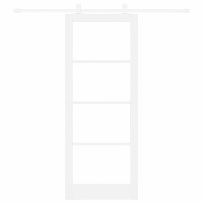 vidaXL Sliding Door ORKDAL 83 x 211 cm Solid Pine Wood and Glass White 4