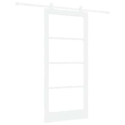 vidaXL Sliding Door ORKDAL 93 x 202 cm Solid Pine Wood and Glass White 2