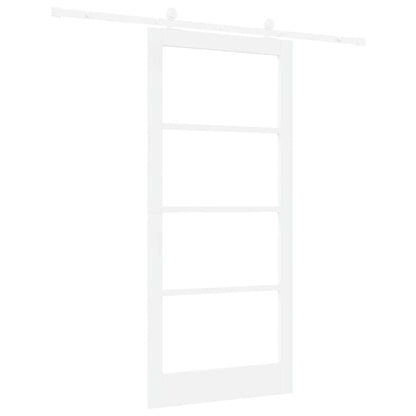 vidaXL Sliding Door ORKDAL 93 x 202 cm Solid Pine Wood and Glass White 6