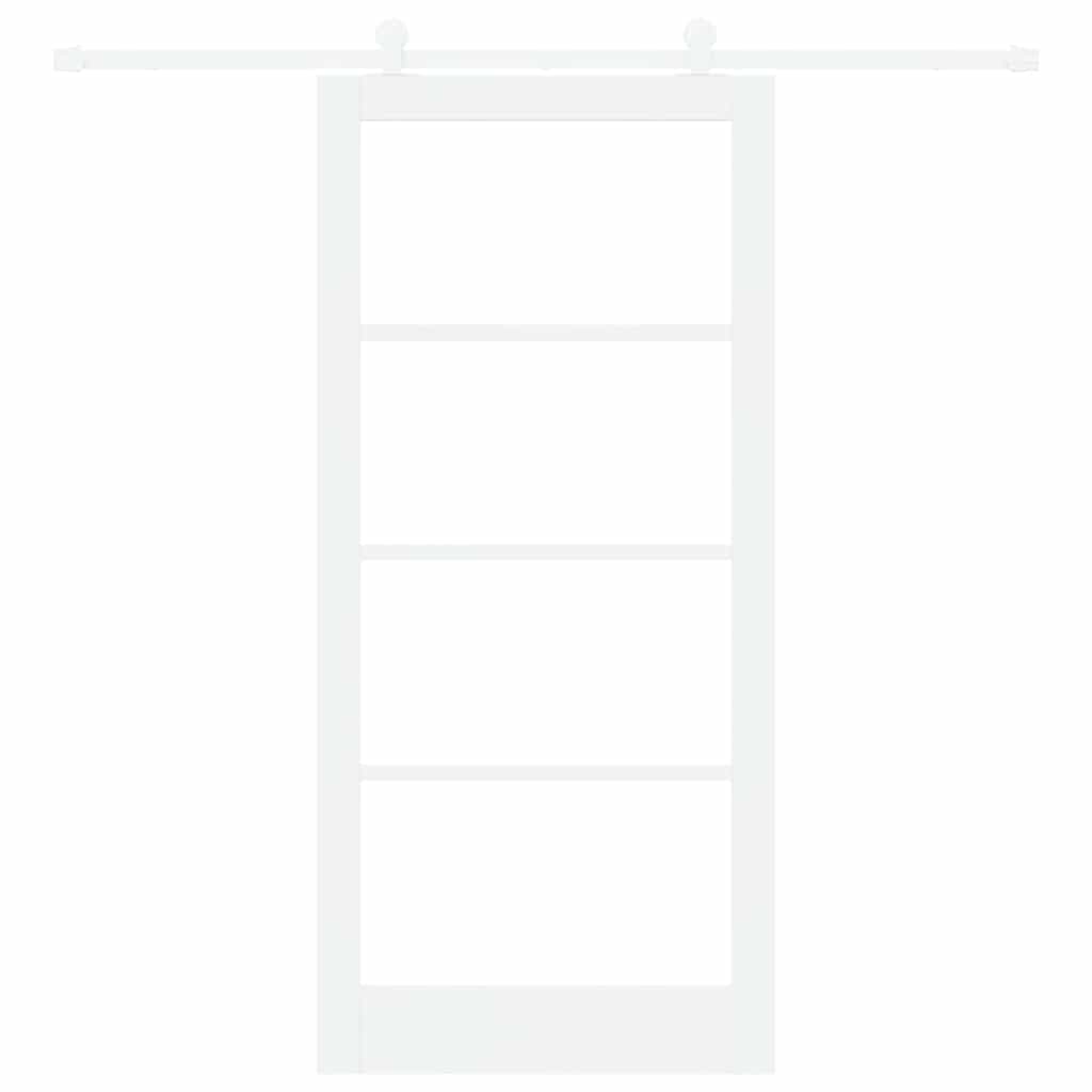 vidaXL Sliding Door ORKDAL 93 x 202 cm Solid Pine Wood and Glass White 4