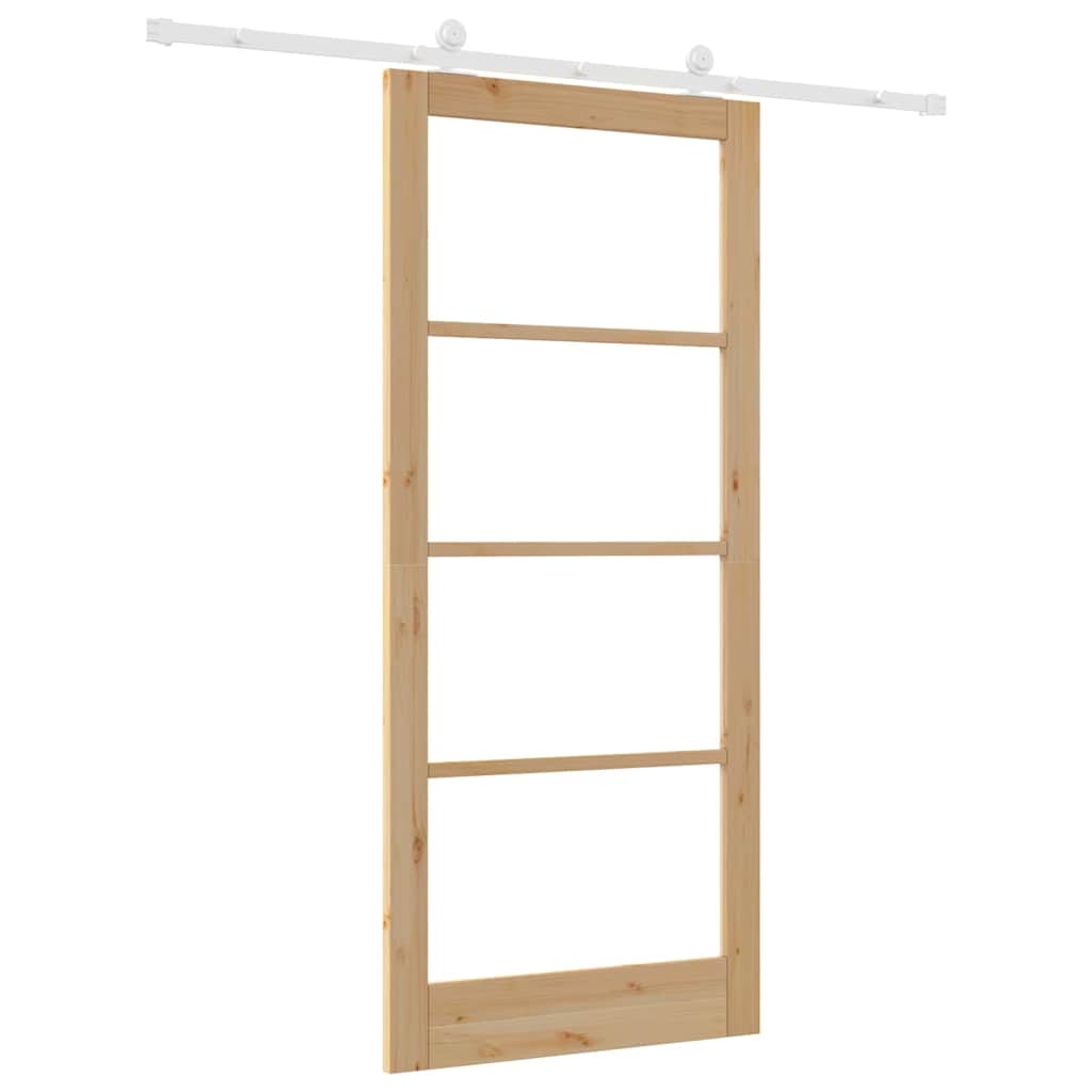 vidaXL Sliding Door ORKDAL 93 x 211 cm Solid Pine Wood and Glass 6