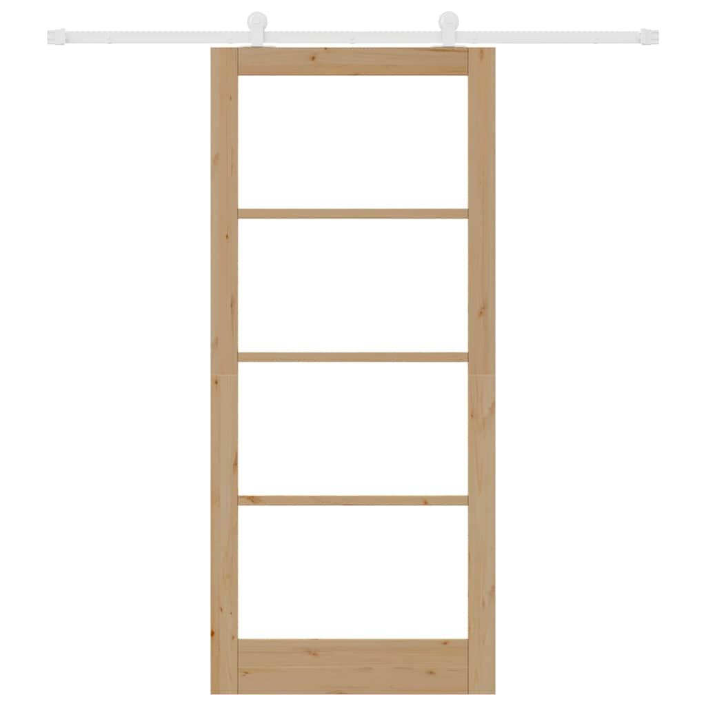 vidaXL Sliding Door ORKDAL 93 x 211 cm Solid Pine Wood and Glass 4