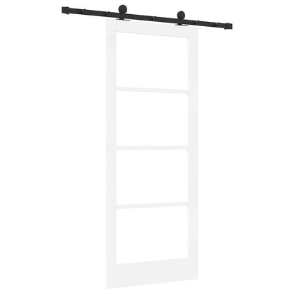 vidaXL Sliding Door ORKDAL White 83 x 202 cm Solid Pine Wood and Glass 6