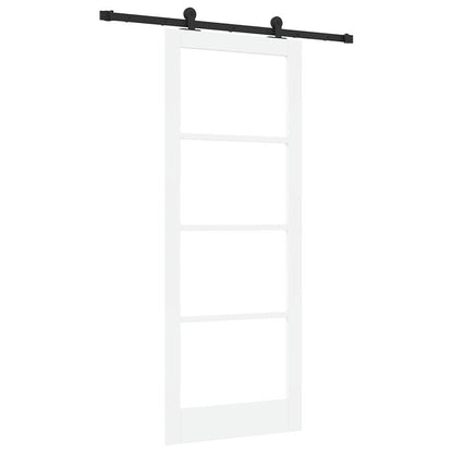 vidaXL Sliding Door ORKDAL White 83 x 211 cm Solid Pine Wood and Glass 2
