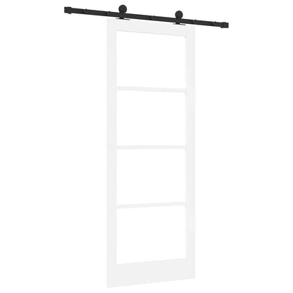 vidaXL Sliding Door ORKDAL White 83 x 211 cm Solid Pine Wood and Glass 6