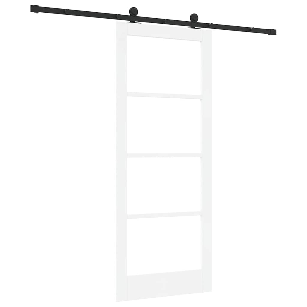 vidaXL Sliding Door ORKDAL White 83 x 202 cm Solid Pine Wood and Glass 6