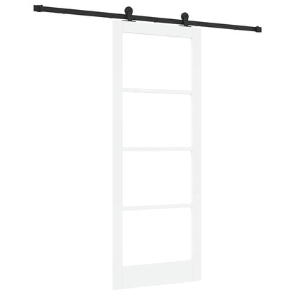 vidaXL Sliding Door ORKDAL White 83 x 211 cm Solid Pine Wood and Glass 2