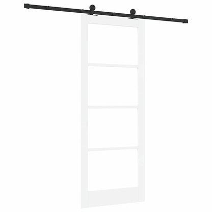 vidaXL Sliding Door ORKDAL White 83 x 211 cm Solid Pine Wood and Glass 6