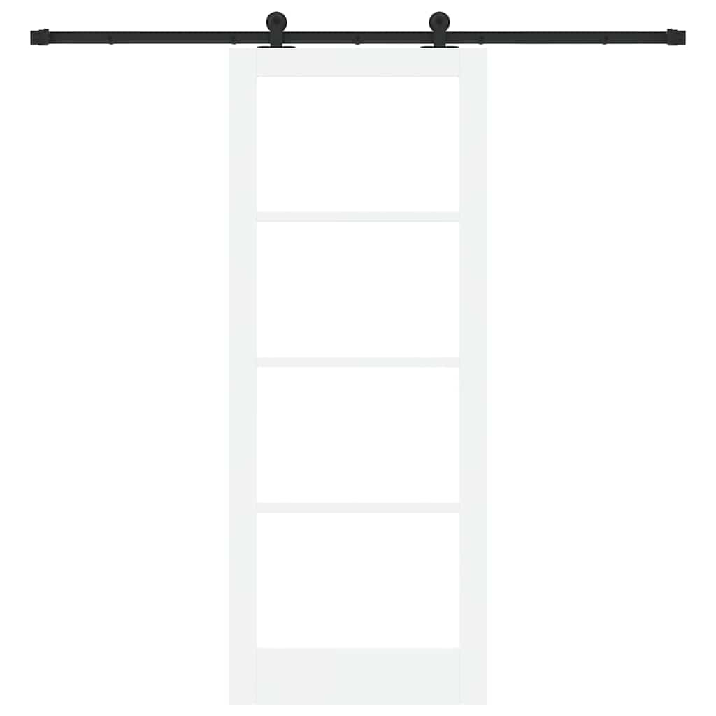 vidaXL Sliding Door ORKDAL White 83 x 211 cm Solid Pine Wood and Glass 4