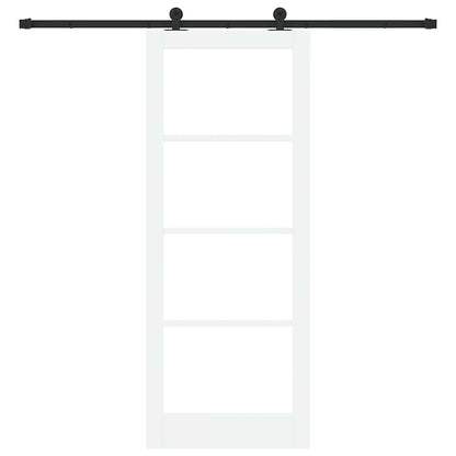 vidaXL Sliding Door ORKDAL White 83 x 211 cm Solid Pine Wood and Glass 4