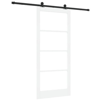 vidaXL Sliding Door ORKDAL White 93 x 211 cm Solid Pine Wood and Glass 2