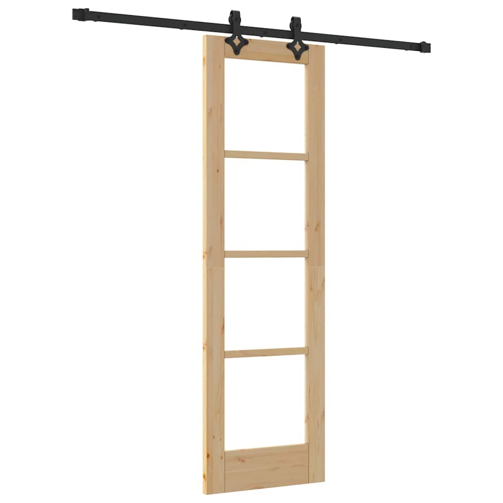 vidaXL Sliding Door ORKDAL 61 x 198.5 cm Solid Pine Wood and Glass 2