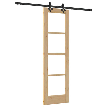 vidaXL Sliding Door ORKDAL 61 x 198.5 cm Solid Pine Wood and Glass 2
