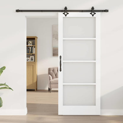 vidaXL Sliding Door ORKDAL 83 x 202 cm Solid Pine Wood and Glass 3