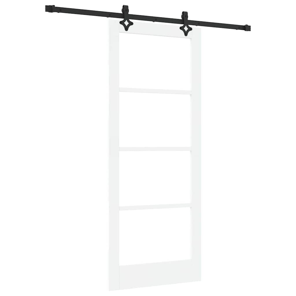 vidaXL Sliding Door ORKDAL 83 x 202 cm Solid Pine Wood and Glass 2