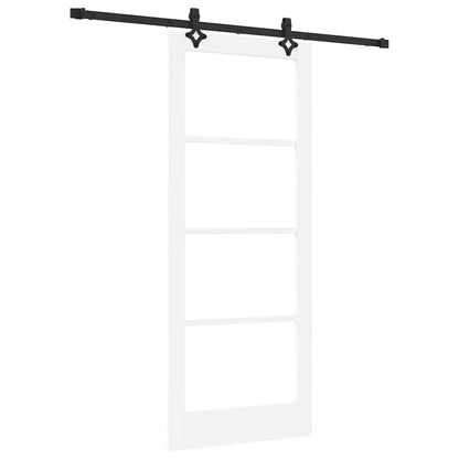 vidaXL Sliding Door ORKDAL 83 x 202 cm Solid Pine Wood and Glass 2