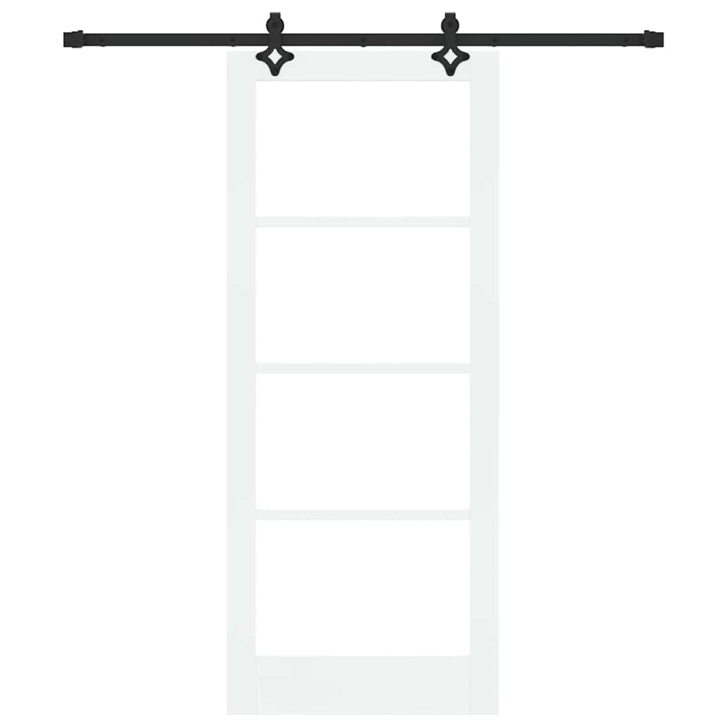 vidaXL Sliding Door ORKDAL 83 x 202 cm Solid Pine Wood and Glass 4