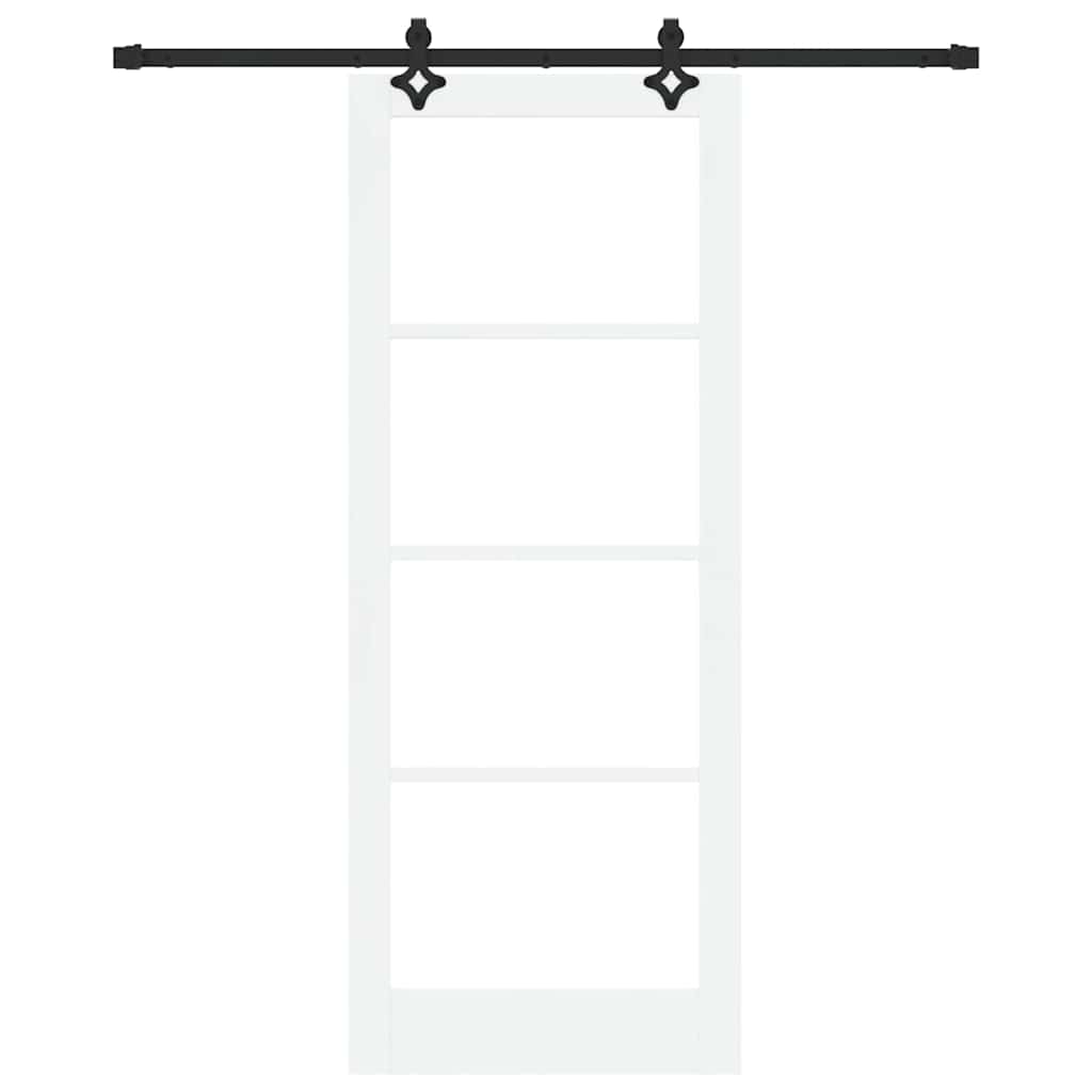 vidaXL Sliding Door ORKDAL 83 x 211 cm Solid Pine Wood and Glass 4