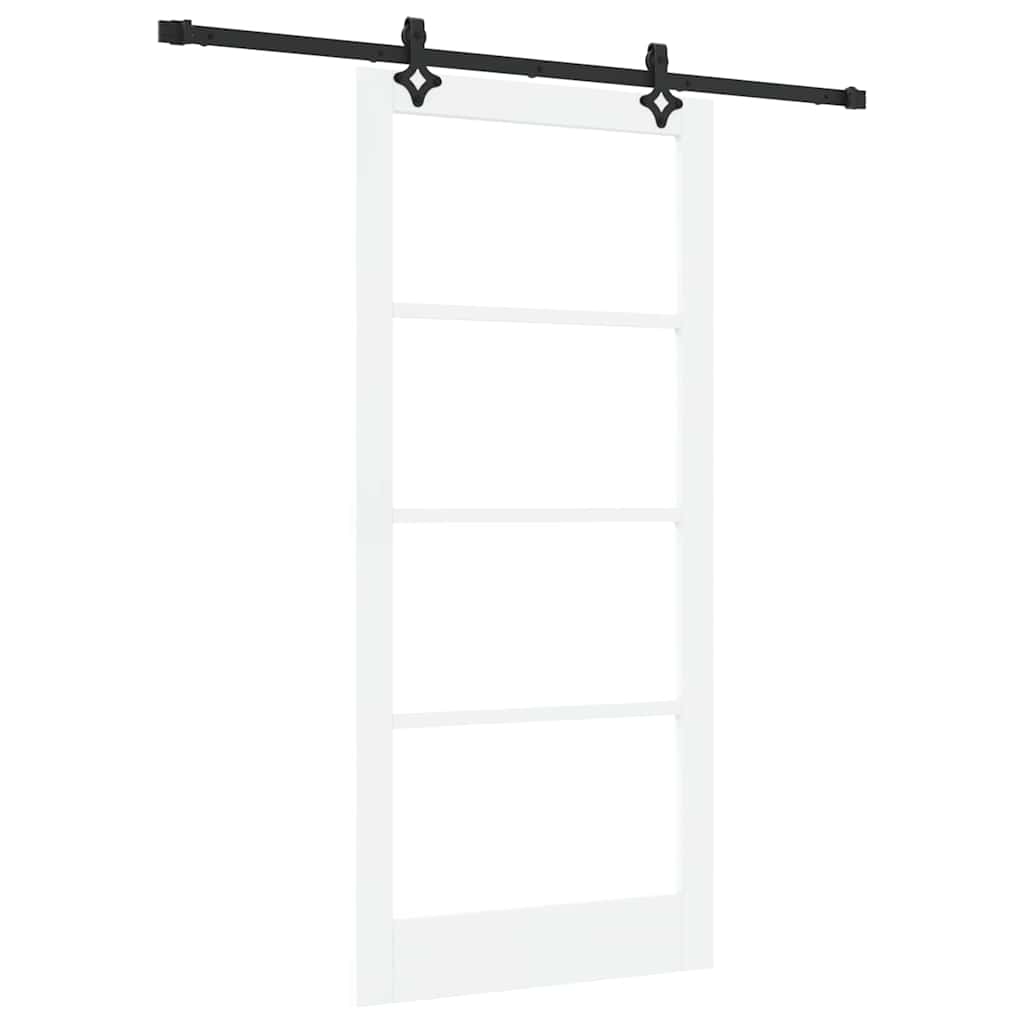 vidaXL Sliding Door ORKDAL 93 x 202 cm Solid Pine Wood and Glass 2