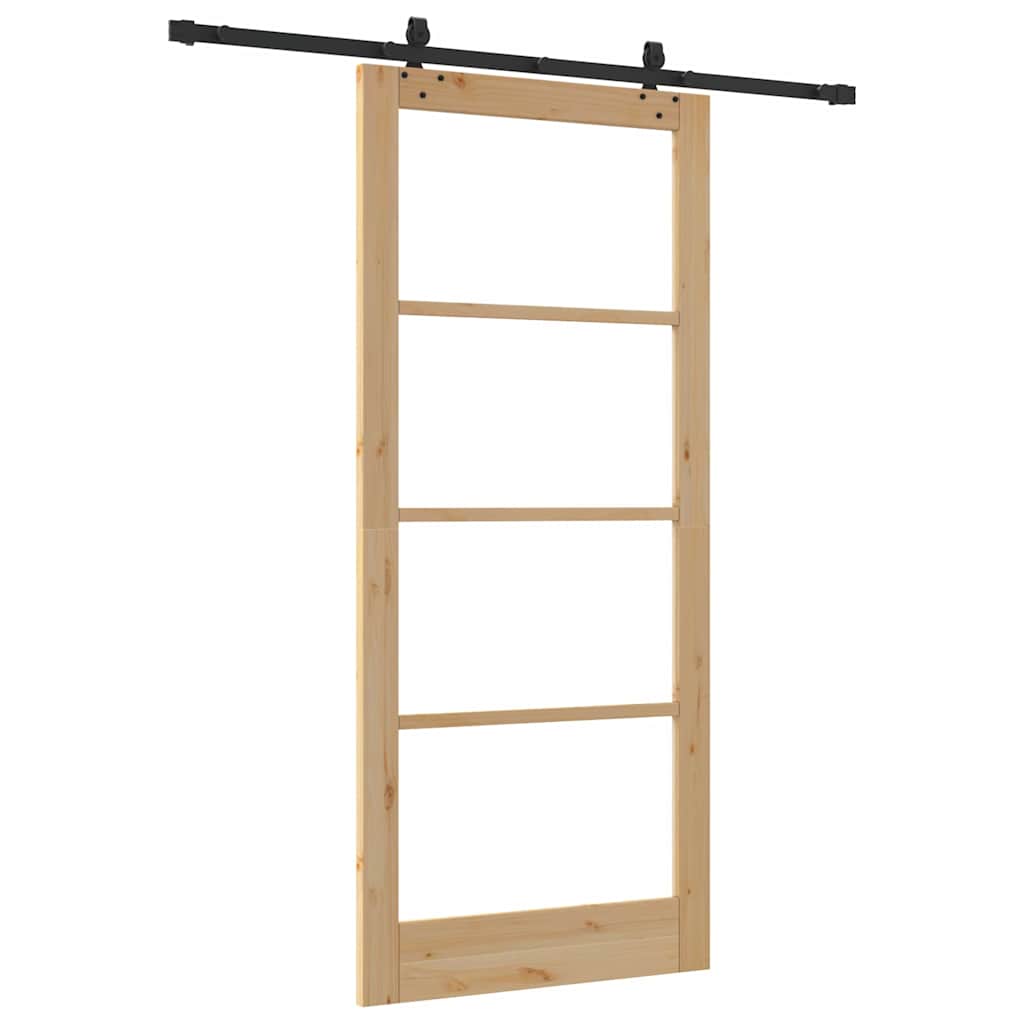 vidaXL Sliding Door ORKDAL 93 x 211 cm Solid Pine Wood and Glass 6