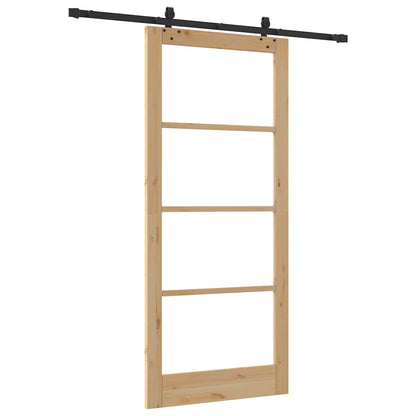 vidaXL Sliding Door ORKDAL 93 x 211 cm Solid Pine Wood and Glass 6