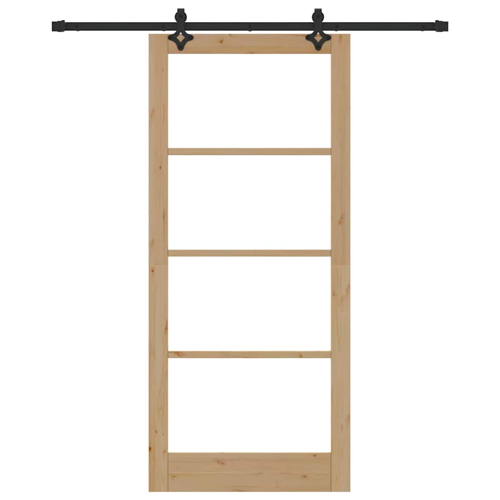 vidaXL Sliding Door ORKDAL 93 x 211 cm Solid Pine Wood and Glass 4