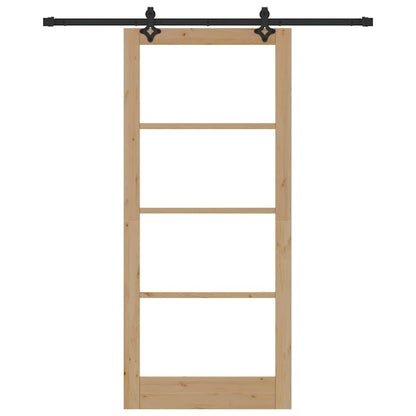 vidaXL Sliding Door ORKDAL 93 x 211 cm Solid Pine Wood and Glass 4