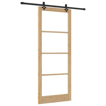 vidaXL Sliding Door ORKDAL 93 x 232 cm Solid Pine Wood and Glass 2
