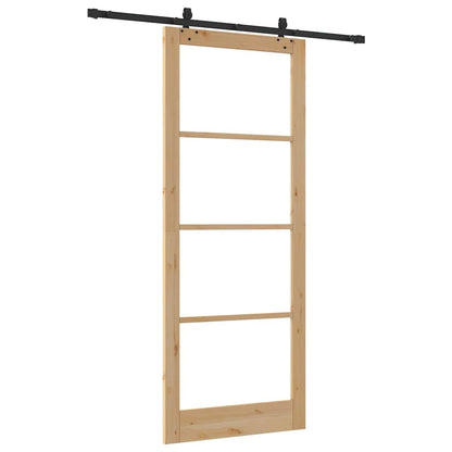vidaXL Sliding Door ORKDAL 93 x 232 cm Solid Pine Wood and Glass 6